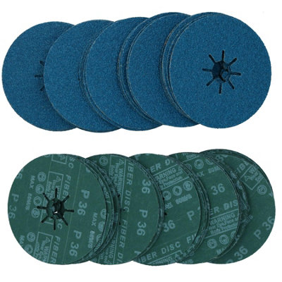 115mm 36 Grit Fibre Zirconium Oxide Abrasive Discs Sanding Grinding 200 ...