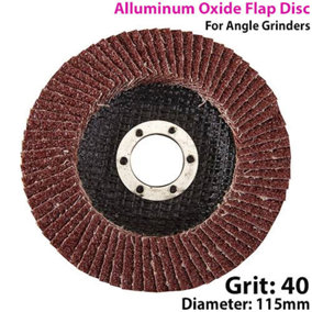 115mm 40 Grit Aluminium Oxide Flap Disc Sanding Sander For Angle Grinder