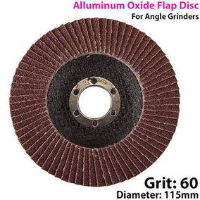 115mm 60 Grit Aluminium Oxide Flap Disc Sanding Sander For Angle Grinder