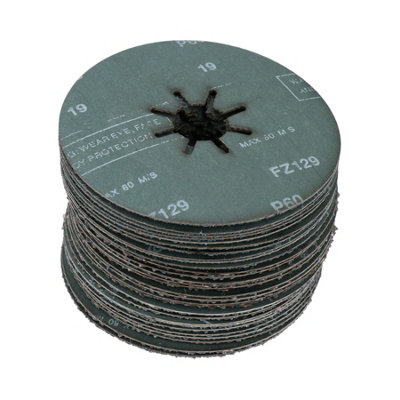 115mm Fibre Zirconium Sanding Discs Mixed Grit For 4-1/2" backing Pads 60pc