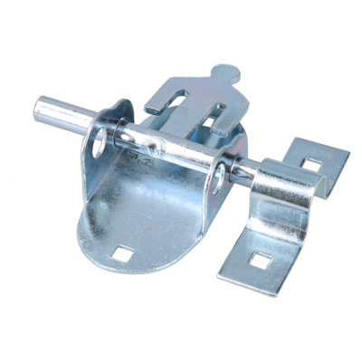 115mm Galvanised Oval Pad Bolt Sliding Lock Gate Shed Door & Fixings