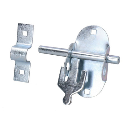 115mm Oval Pad Bolt Sliding Lock Gate Shed Door Padbolt with Fixings 2pc