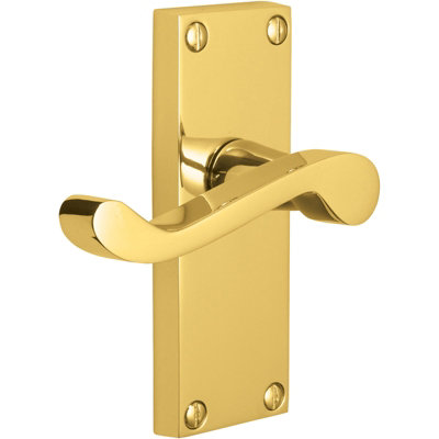 115mm Vision Pegasus Victorian Scroll Lever Latch Handles - Electro Brass Price Comparisons | Compare The Build