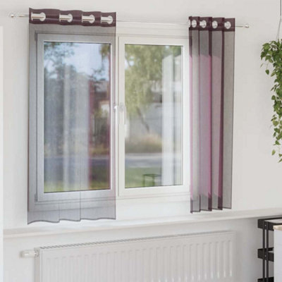 Berkfield Voile Curtains With Grommets 2 Pcs Purple 140X175 Cm from B&Q