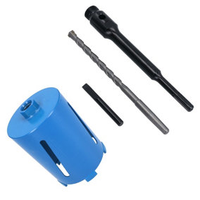 117mm x 150mm Dry Diamond Core Drill Cutter With 1/2in BSP SDS Arbor Guide