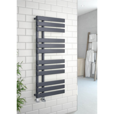 1180mm (H) x 500mm (W) - Anthracite Matt Finish - Vertical Bathroom Radiator (Bristol) - (1.18m x 0.5m)