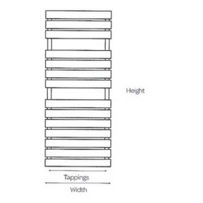 1185mm (H) x 500mm (W) - Vertical Bathroom Towel Radiator (Oxford) - (1.18m x 0.5m)