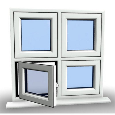 1195mm (W) x 1045mm (H) PVCu Flush Casement Window - 1 Bottom Opening ...