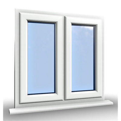 1195mm (W) x 1045mm (H) PVCu StormProof Casement Window - 2 Central Opening Windows -  White Internal & External - 8