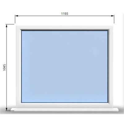 1195mm (W) x 1045mm (H) PVCu StormProof Window - 1 Non Opening Window - Toughened Safety Glass - White