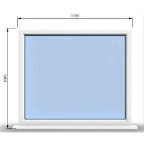 1195mm (W) x 1045mm (H) PVCu StormProof Window - 1 Non Opening Window - Toughened Safety Glass - White