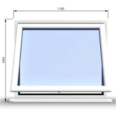 1195mm (W) x 1045mm (H) PVCu StormProof Window - 1 Opening Window- 70mm Cill - Chrome Handles - Toughened Safety Glass - White