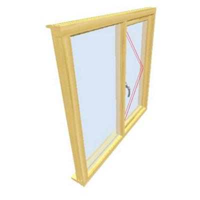 1195mm (W) x 1045mm (H) Wooden Stormproof Window - 1/2 Left Opening Window - Toughened Safety Glass