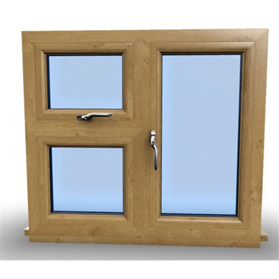 1195mm (W) x 1045mm (H) Wooden Stormproof Window - 1 Opening Window (LEFT) - Top Opening Window (RIGHT) - Toughened Safety Glass - 8