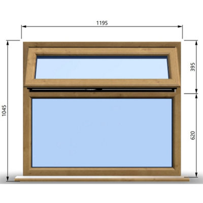 1195mm (W) x 1045mm (H) Wooden Stormproof Window - 1 Top Opening Window ...
