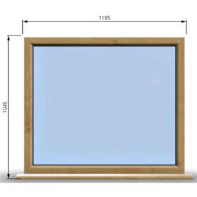 1195mm (W) x 1045mm (H) Wooden Stormproof Window - 1 Window (NON Opening) - Toughened Safety Glass