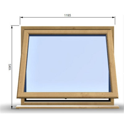 1195mm (W) x 1045mm (H) Wooden Stormproof Window - 1 Window (Opening) - Toughened Safety Glass