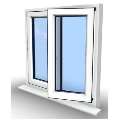 1195mm (W) x 1095mm (H) PVCu Flush Casement Window - 1 Right Opening ...