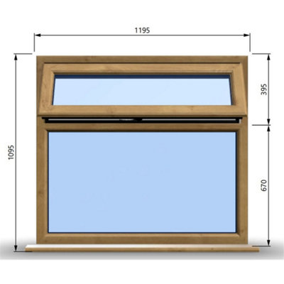 1195mm (W) x 1095mm (H) Wooden Stormproof Window - 1 Top Opening Window -Toughened Safety Glass
