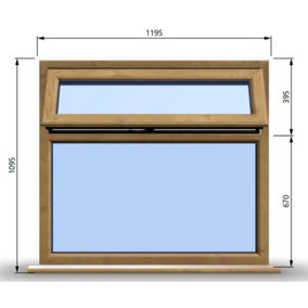 1195mm (W) x 1095mm (H) Wooden Stormproof Window - 1 Top Opening Window -Toughened Safety Glass