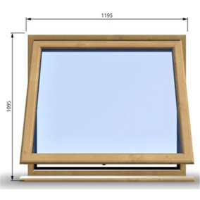 1195mm (W) x 1095mm (H) Wooden Stormproof Window - 1 Window (Opening) - Toughened Safety Glass