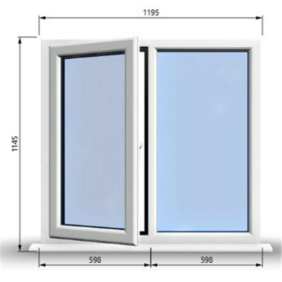 1195mm (W) x 1145mm (H) PVCu StormProof Casement Window - 1 LEFT ...