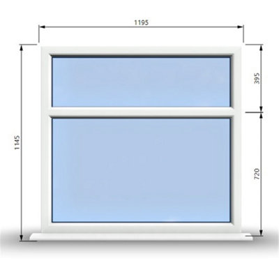 1195mm (W) x 1145mm (H) PVCu StormProof Casement Window - 2 Horizontal ...