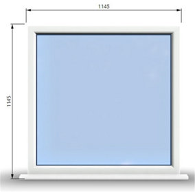 1195mm (W) x 1145mm (H) PVCu StormProof Window - 1 Non Opening Window - Toughened Safety Glass - White