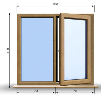 1195mm (W) x 1145mm (H) Wooden Stormproof Window - 1/2 Right Opening ...
