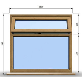 1195mm (W) x 1145mm (H) Wooden Stormproof Window - 1 Top Opening Window -Toughened Safety Glass