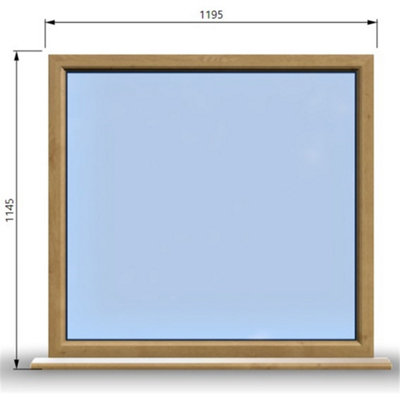 1195mm (W) x 1145mm (H) Wooden Stormproof Window - 1 Window (NON Opening) - Toughened Safety Glass
