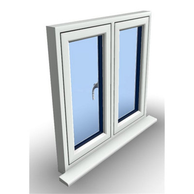 1195mm (W) x 1195mm (H) PVCu Flush Casement Window - 1 Left Opening Window - White Internal & External - 8