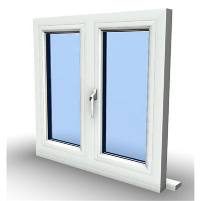 1195mm (W) x 1195mm (H) PVCu Flush Casement Window - 1 Left Opening Window - White Internal & External - 9