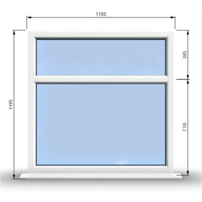 1195mm (W) x 1195mm (H) PVCu StormProof Casement Window - 2 Horizontal ...