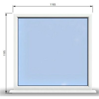 1195mm (W) x 1195mm (H) PVCu StormProof Window - 1 Non Opening Window - Toughened Safety Glass - White