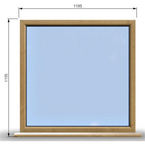 1195mm (W) x 1195mm (H) Wooden Stormproof Window - 1 Window (NON Opening) - Toughened Safety Glass