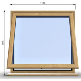 1195mm (W) x 1195mm (H) Wooden Stormproof Window - 1 Window (Opening) - Toughened Safety Glass