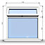 1195mm (W) x 1245mm (H) PVCu StormProof Casement Window - 1 Top Opening Window - 70mm Cill - Chrome Handles -  White