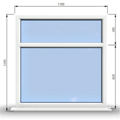 1195mm (W) x 1245mm (H) PVCu StormProof Casement Window - 2 Horizontal ...