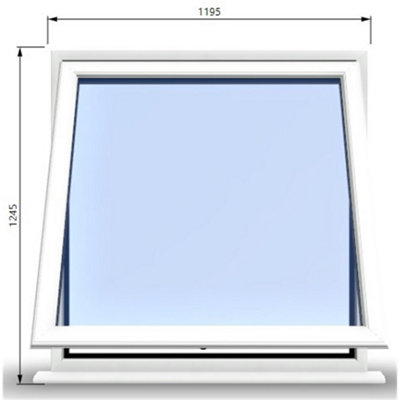 1195mm (W) x 1245mm (H) PVCu StormProof Window - 1 Opening Window- 70mm Cill - Chrome Handles - Toughened Safety Glass - White