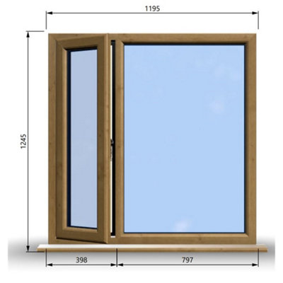 1195mm (W) x 1245mm (H) Wooden Stormproof Window - 1/3 Left Opening ...