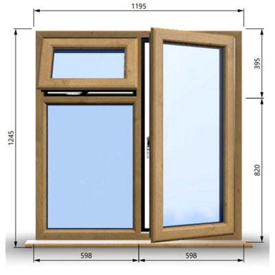 1195mm (W) x 1245mm (H) Wooden Stormproof Window - 1 Opening Window ...