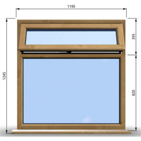 1195mm (W) x 1245mm (H) Wooden Stormproof Window - 1 Top Opening Window -Toughened Safety Glass