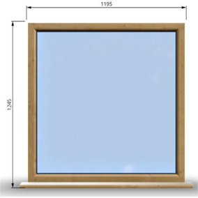 1195mm (W) x 1245mm (H) Wooden Stormproof Window - 1 Window (NON Opening) - Toughened Safety Glass