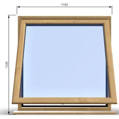 1195mm (W) x 1245mm (H) Wooden Stormproof Window - 1 Window (Opening ...
