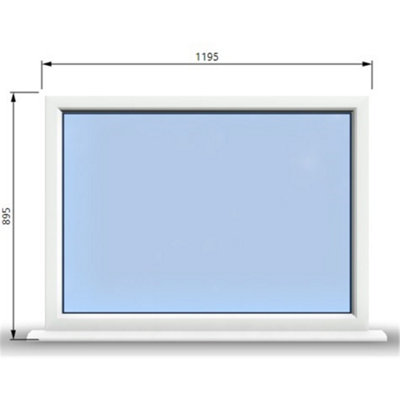1195mm (W) x 895mm (H) PVCu StormProof Window - 1 Non Opening Window - Toughened Safety Glass - White