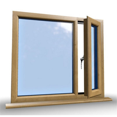 1195mm (W) x 895mm (H) Wooden Stormproof Window - 1/3 Right Opening Window - Toughened Safety Glass