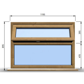 1195mm (W) x 895mm (H) Wooden Stormproof Window - 1 Top Opening Window -Toughened Safety Glass