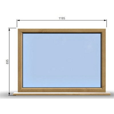 1195mm (W) x 895mm (H) Wooden Stormproof Window - 1 Window (NON Opening) - Toughened Safety Glass