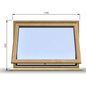 1195mm (W) x 895mm (H) Wooden Stormproof Window - 1 Window (Opening) - Toughened Safety Glass